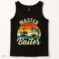 Master Baiter Retro Sunset Fishing Fish Lover Fisherman Tank Top thumb 2