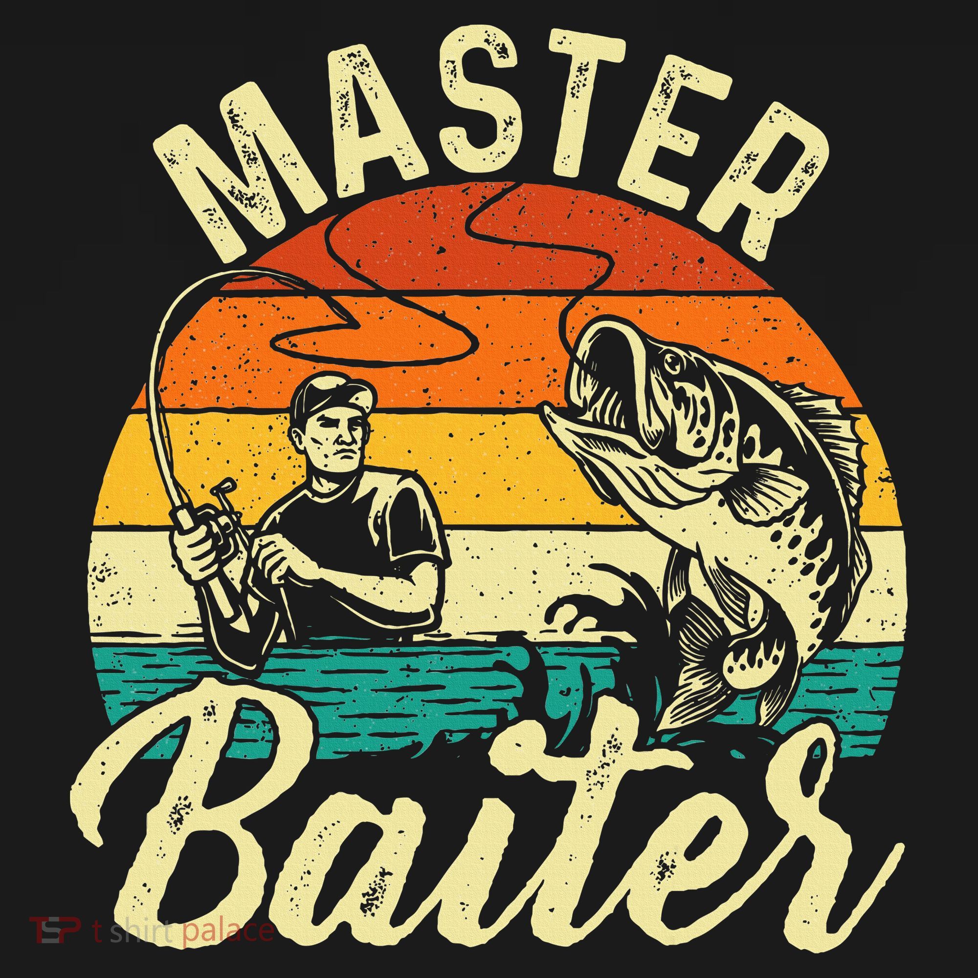 Master Baiter Retro Sunset Fishing Fish Lover Fisherman Tank Top