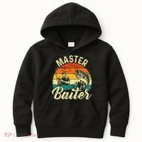 Master Baiter Retro Sunset Fishing Fish Lover Fisherman Kids Hoodie thumb 0