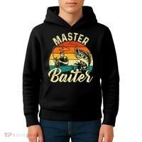 Master Baiter Retro Sunset Fishing Fish Lover Fisherman Kids Hoodie thumb 4
