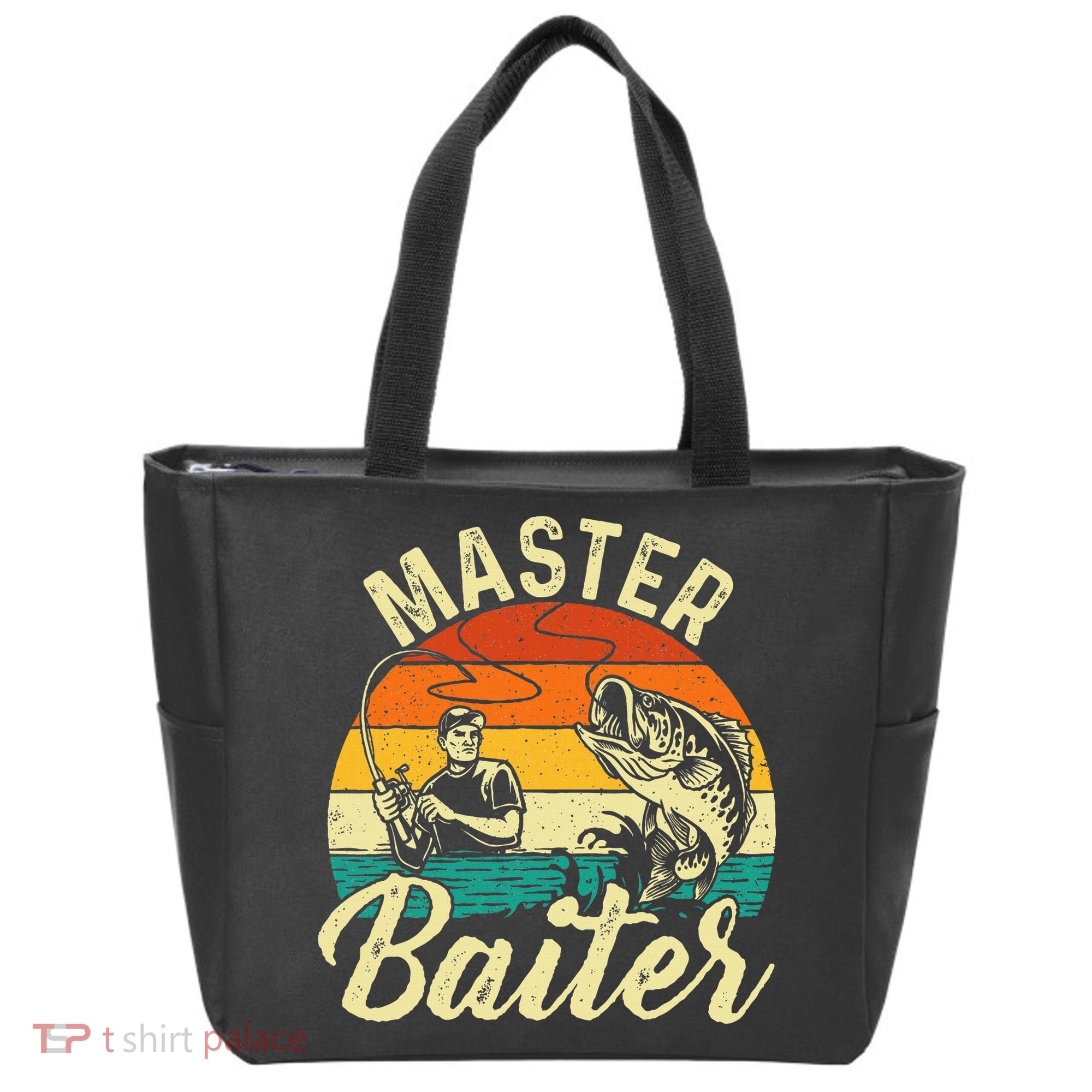 Master Baiter Retro Sunset Fishing Fish Lover Fisherman Tote Bag