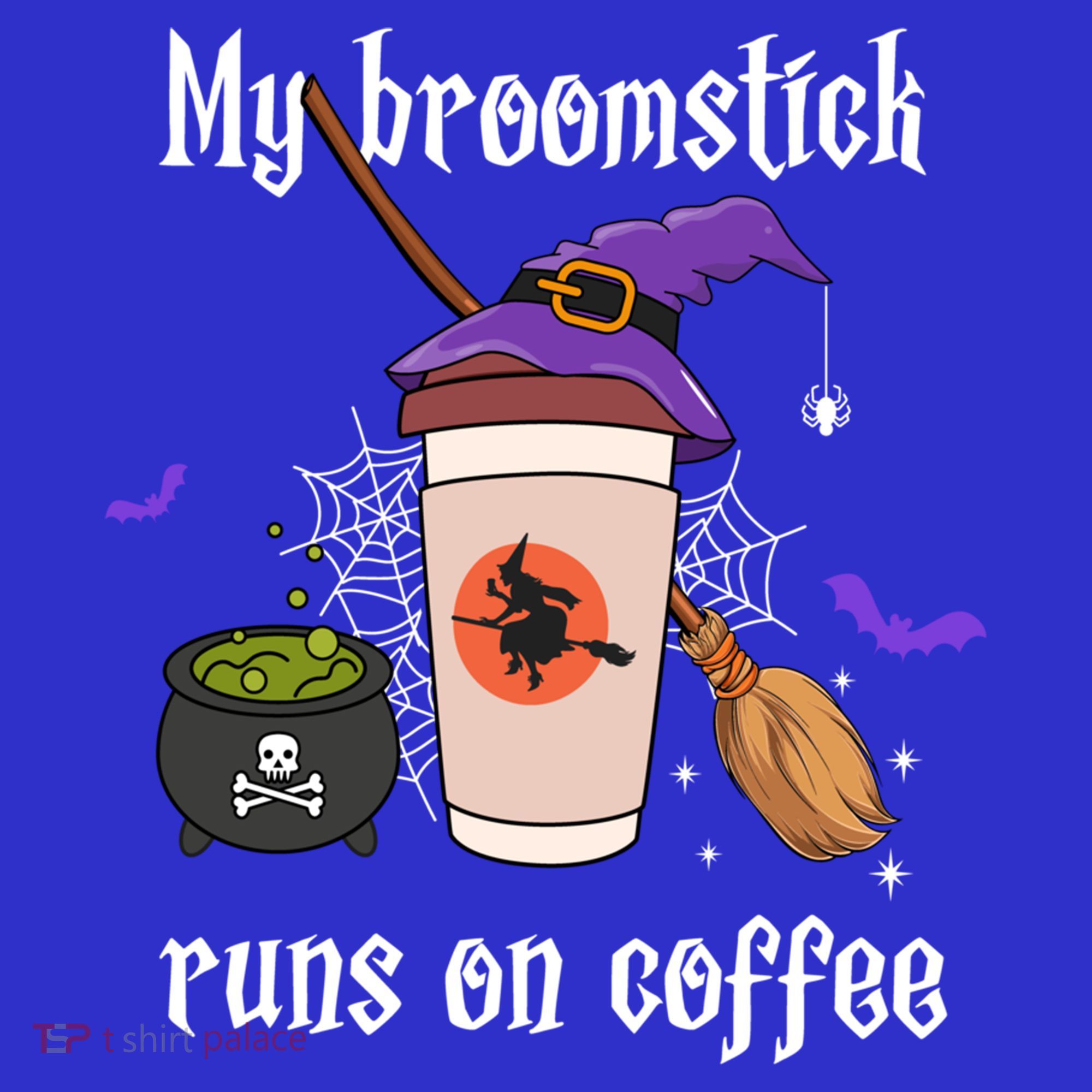 My Broomstick Runs On Coffee Gift Coffee Lover Halloween Gift Baby Bodysuit