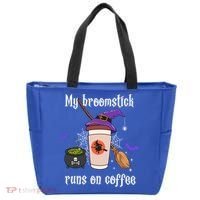 My Broomstick Runs On Coffee Gift Coffee Lover Halloween Gift Tote Bag thumb 0