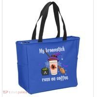 My Broomstick Runs On Coffee Gift Coffee Lover Halloween Gift Tote Bag thumb 2