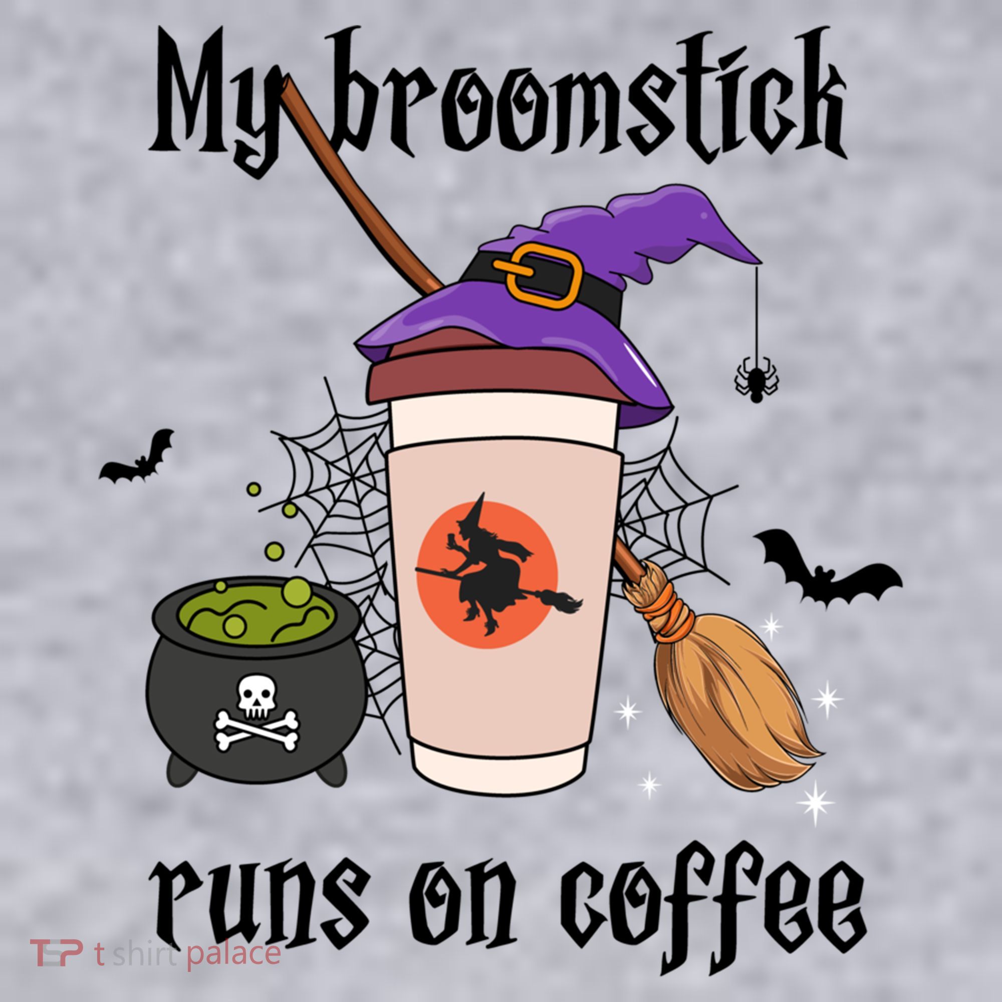 My Broomstick Runs On Coffee Gift Coffee Lover Halloween Meaningful Gift Women's Sweatshirt