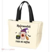 My Broomstick Runs On Coffee Gift Coffee Lover Halloween Meaningful Gift Tote Bag thumb 3