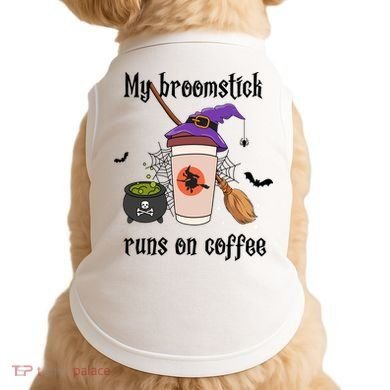 My Broomstick Runs On Coffee Gift Coffee Lover Halloween Meaningful Gift Doggie Tank