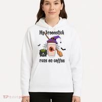 My Broomstick Runs On Coffee Gift Coffee Lover Halloween Meaningful Gift Hoodie thumb 5