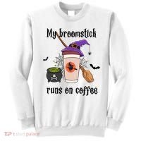 My Broomstick Runs On Coffee Gift Coffee Lover Halloween Meaningful Gift Sweatshirt thumb 0