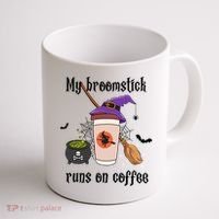 My Broomstick Runs On Coffee Gift Coffee Lover Halloween Meaningful Gift Coffee Mug thumb 1