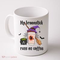 My Broomstick Runs On Coffee Gift Coffee Lover Halloween Meaningful Gift Coffee Mug thumb 0