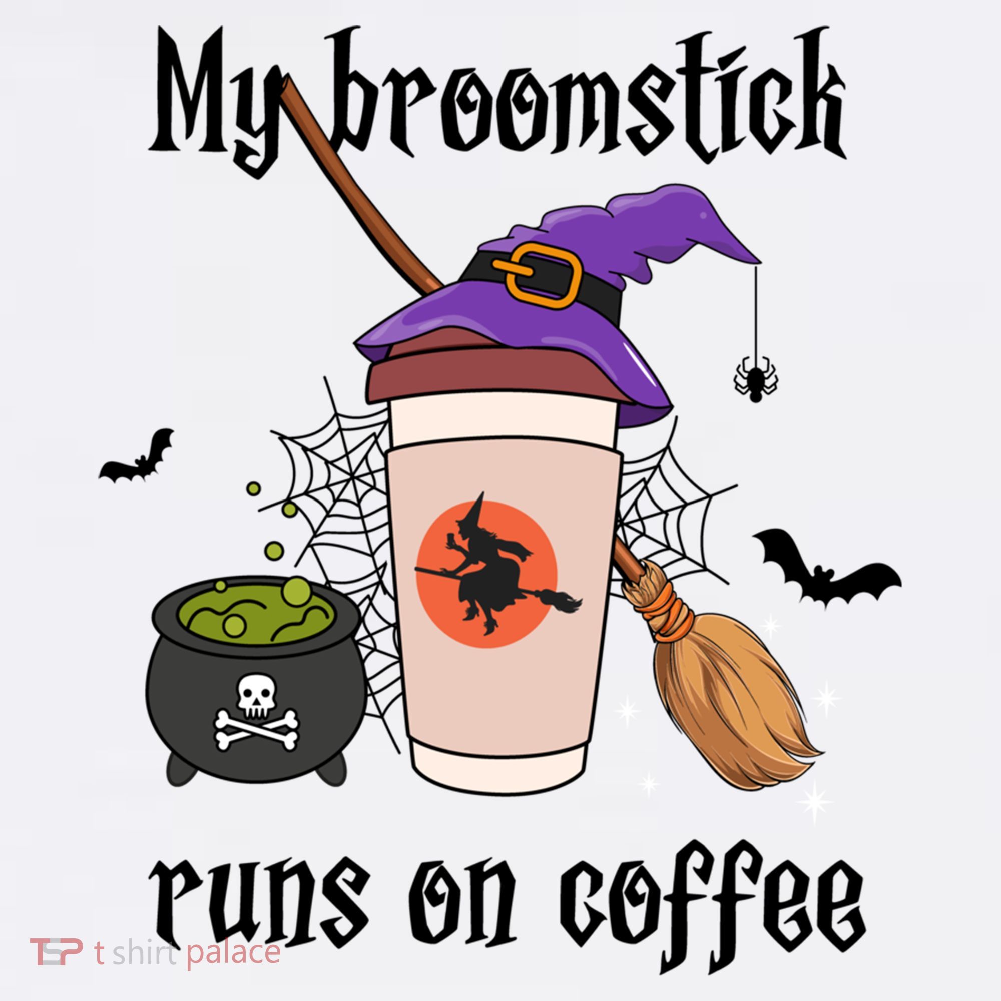My Broomstick Runs On Coffee Gift Coffee Lover Halloween Meaningful Gift Women's Hoodie