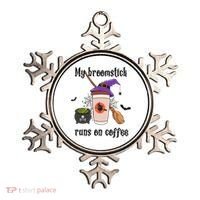 My Broomstick Runs On Coffee Gift Coffee Lover Halloween Meaningful Gift Ornament thumb 0