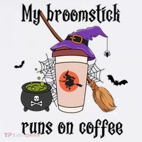 My Broomstick Runs On Coffee Gift Coffee Lover Halloween Meaningful Gift Women's Tank Top thumb 5