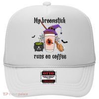 My Broomstick Runs On Coffee Gift Coffee Lover Halloween Meaningful Gift Hat thumb 0