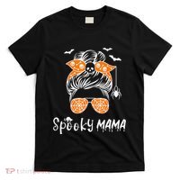 Messy Bun Spooky Mama Mom Funny Halloween Costume Skull T-Shirt thumb 0