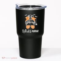 Messy Bun Spooky Mama Mom Funny Halloween Costume Skull Tumbler thumb 0