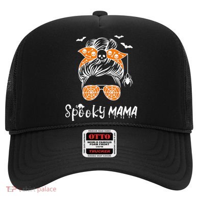Messy Bun Spooky Mama Mom Funny Halloween Costume Skull Hat