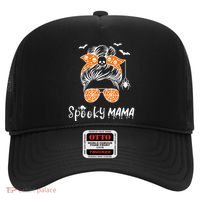 Messy Bun Spooky Mama Mom Funny Halloween Costume Skull Hat thumb 0