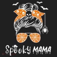 Messy Bun Spooky Mama Mom Funny Halloween Costume Skull Hat thumb 2