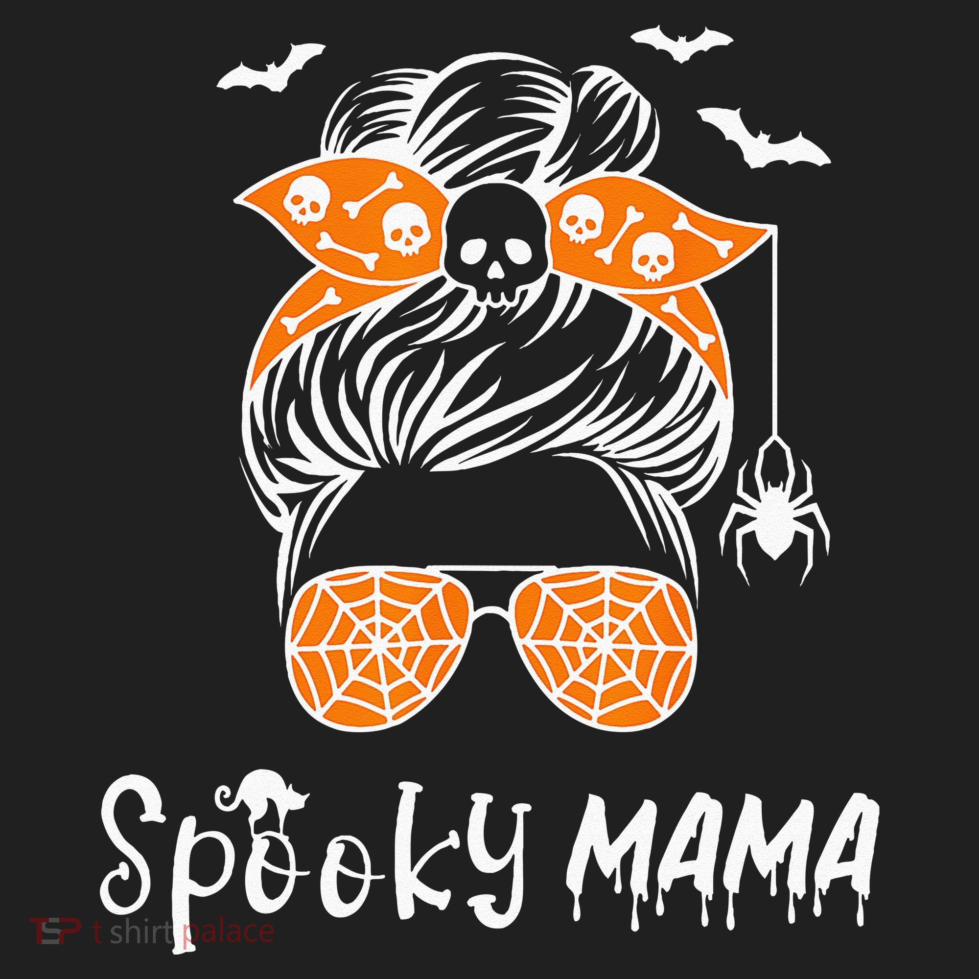 Messy Bun Spooky Mama Mom Funny Halloween Costume Skull Hat