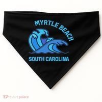 Myrtle Beach South Carolina Pocket Wave Souvenir USA-Made Doggie Bandana thumb 0