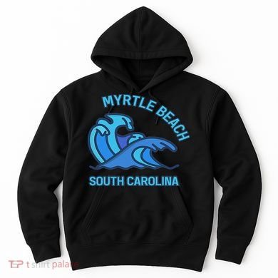 Myrtle Beach South Carolina Pocket Wave Souvenir Hoodie