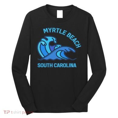Myrtle Beach South Carolina Pocket Wave Souvenir Long Sleeve Shirt