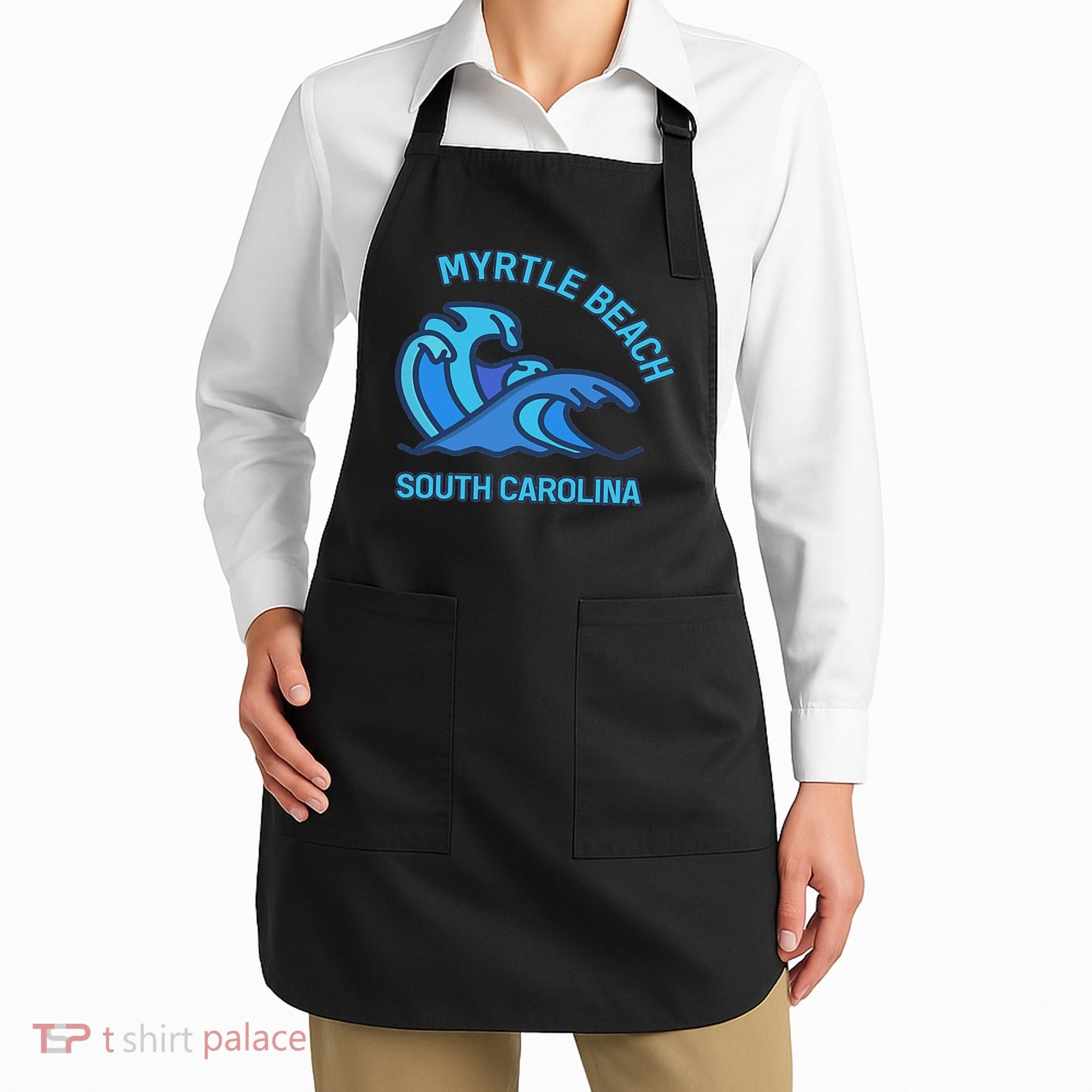 Myrtle Beach South Carolina Pocket Wave Souvenir Apron