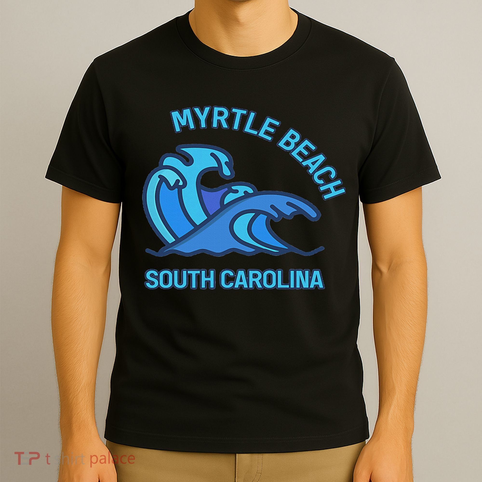 Myrtle Beach South Carolina Pocket Wave Souvenir T-Shirt