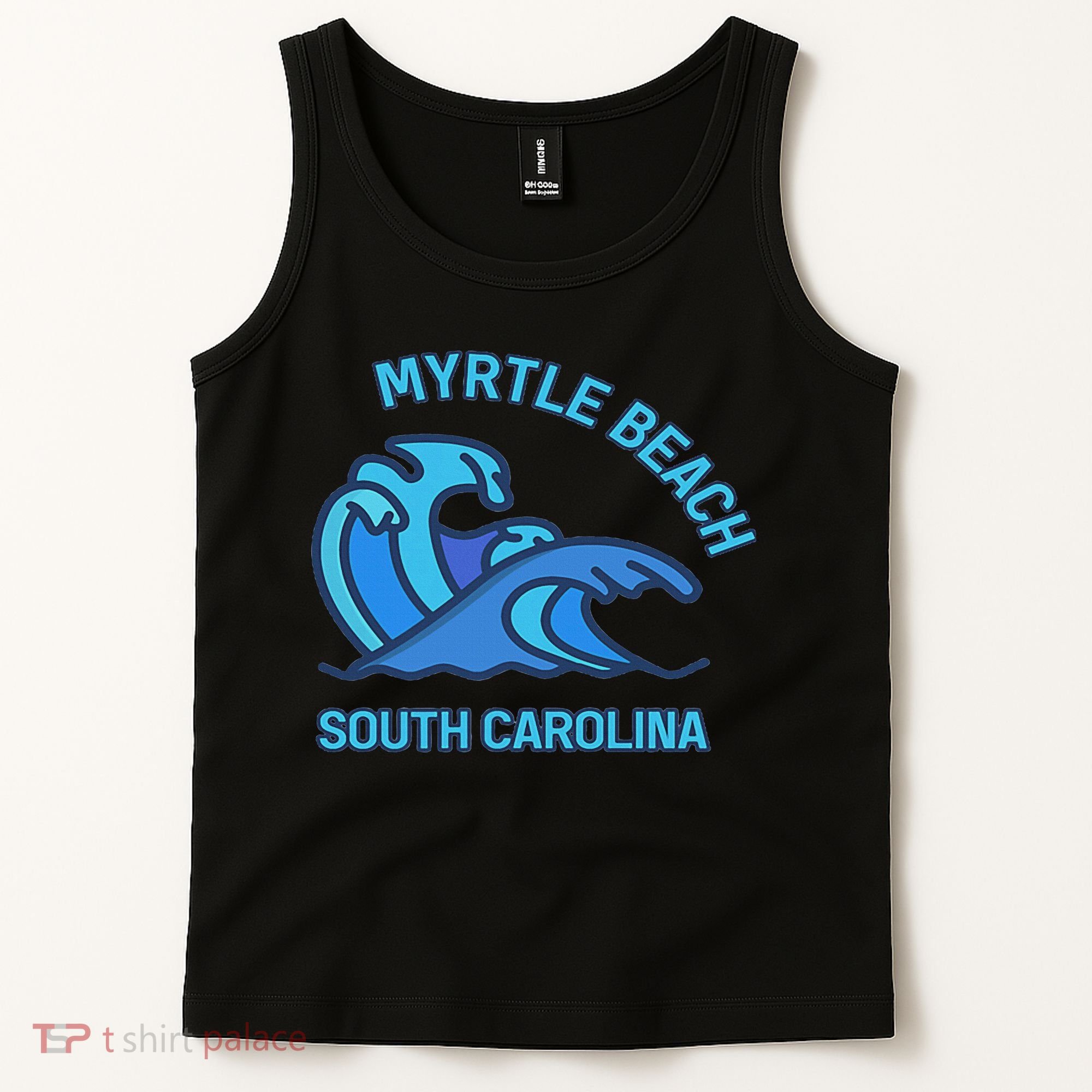 Myrtle Beach South Carolina Pocket Wave Souvenir Tank Top