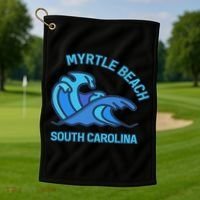 Myrtle Beach South Carolina Pocket Wave Souvenir Golf Towel thumb 1