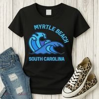 Myrtle Beach South Carolina Pocket Wave Souvenir Women's T-Shirt thumb 3