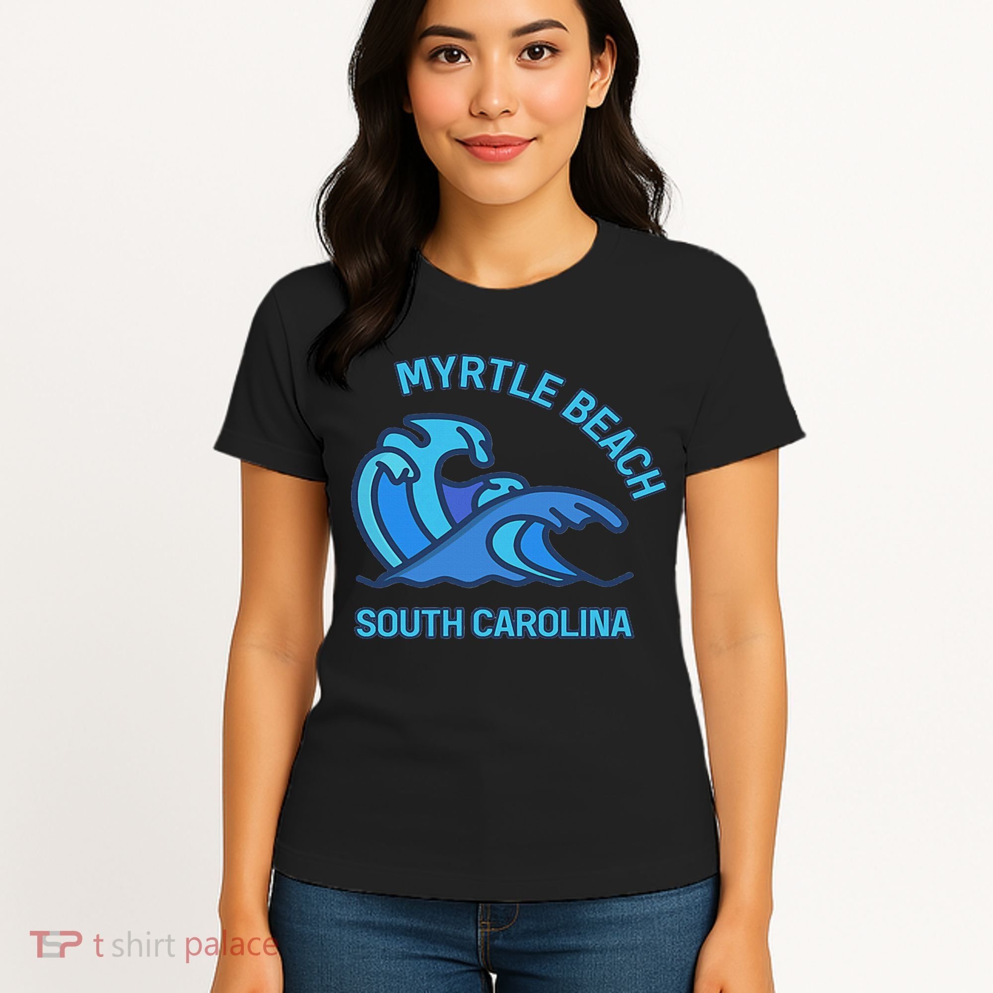 Myrtle Beach South Carolina Pocket Wave Souvenir Women's T-Shirt