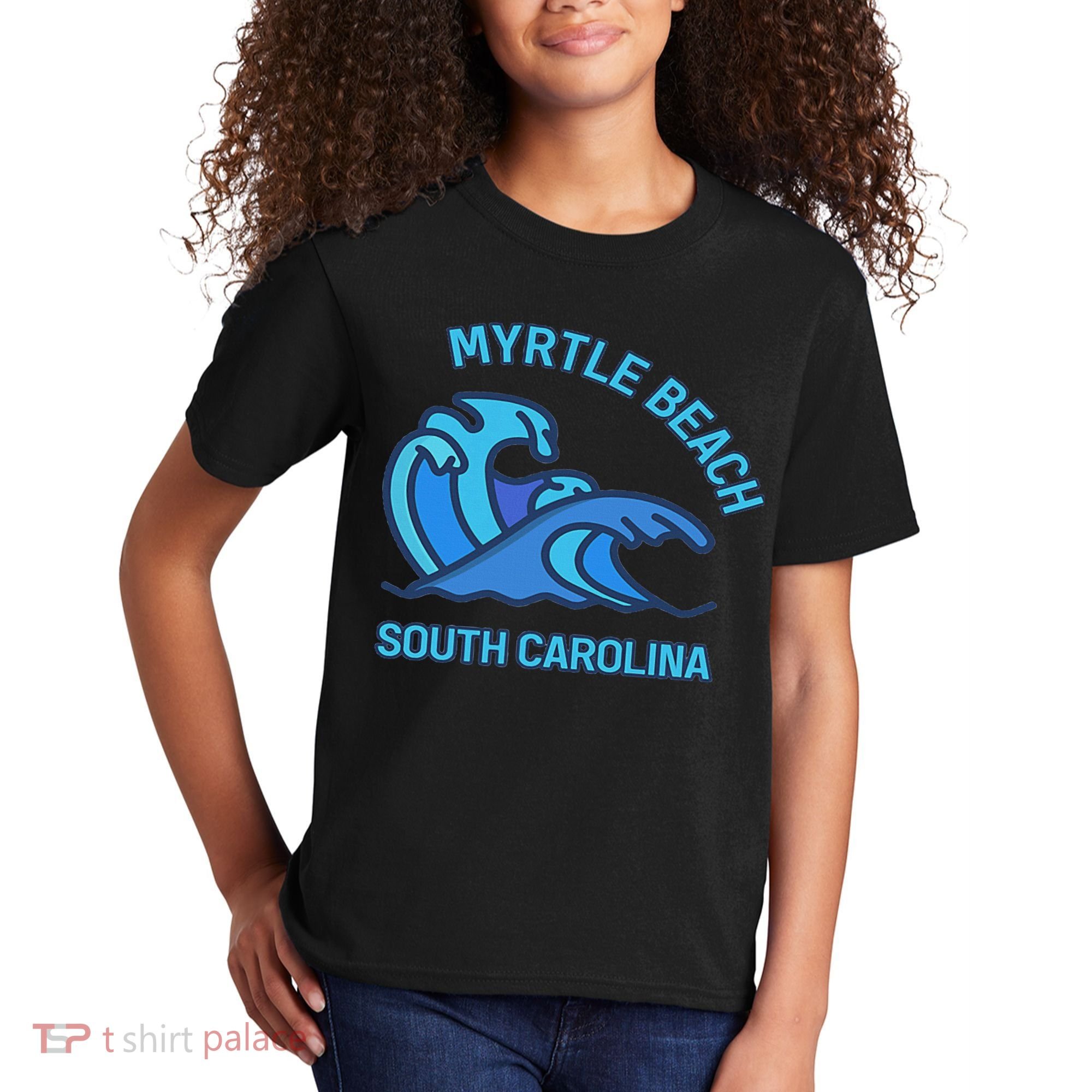 Myrtle Beach South Carolina Pocket Wave Souvenir Kids T-Shirt