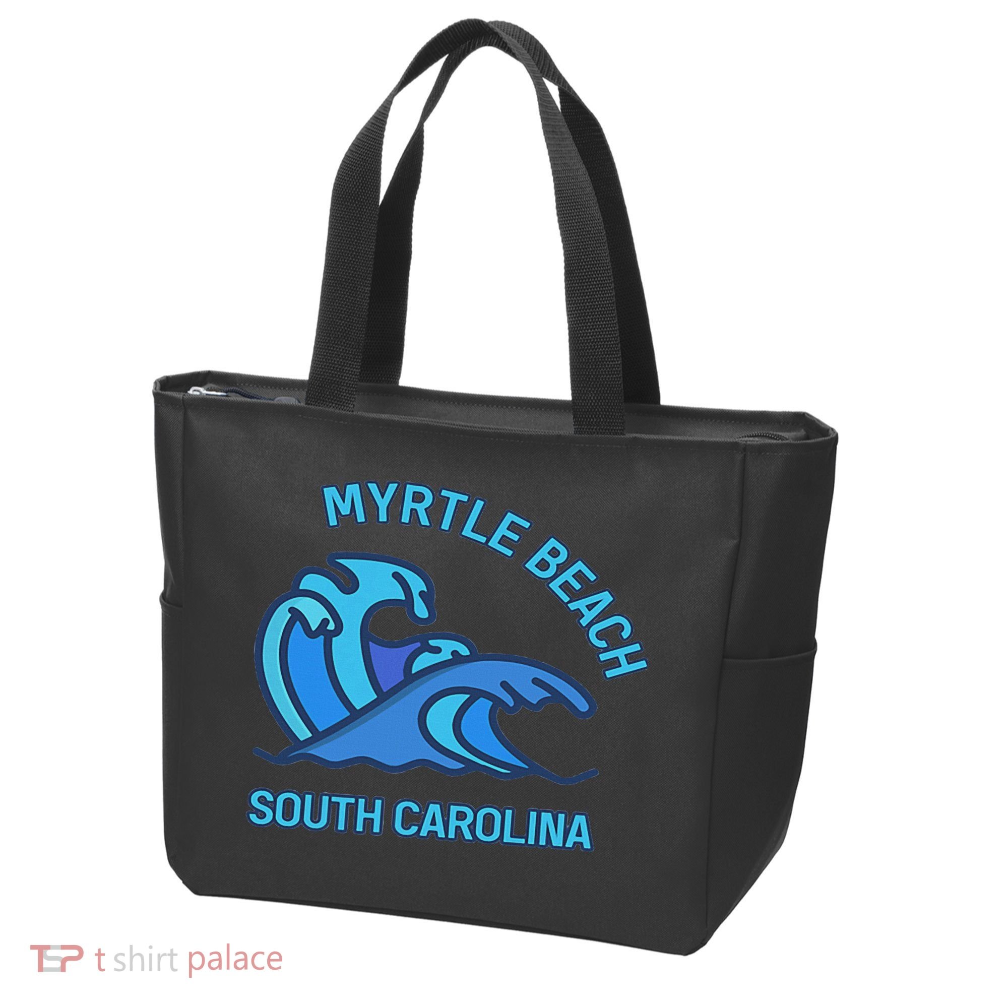Myrtle Beach South Carolina Pocket Wave Souvenir Tote Bag