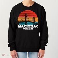 Mackinac Bridge Souvenir Mackinaw Island Retro Michigan Women's Sweatshirt thumb 0