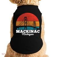Mackinac Bridge Souvenir Mackinaw Island Retro Michigan Doggie Tank thumb 0