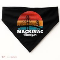 Mackinac Bridge Souvenir Mackinaw Island Retro Michigan USA-Made Doggie Bandana thumb 0