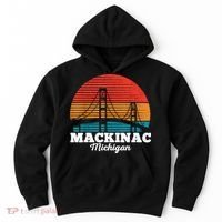 Mackinac Bridge Souvenir Mackinaw Island Retro Michigan Hoodie thumb 0
