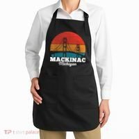 Mackinac Bridge Souvenir Mackinaw Island Retro Michigan Apron thumb 2