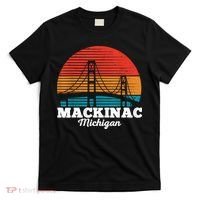 Mackinac Bridge Souvenir Mackinaw Island Retro Michigan T-Shirt thumb 0