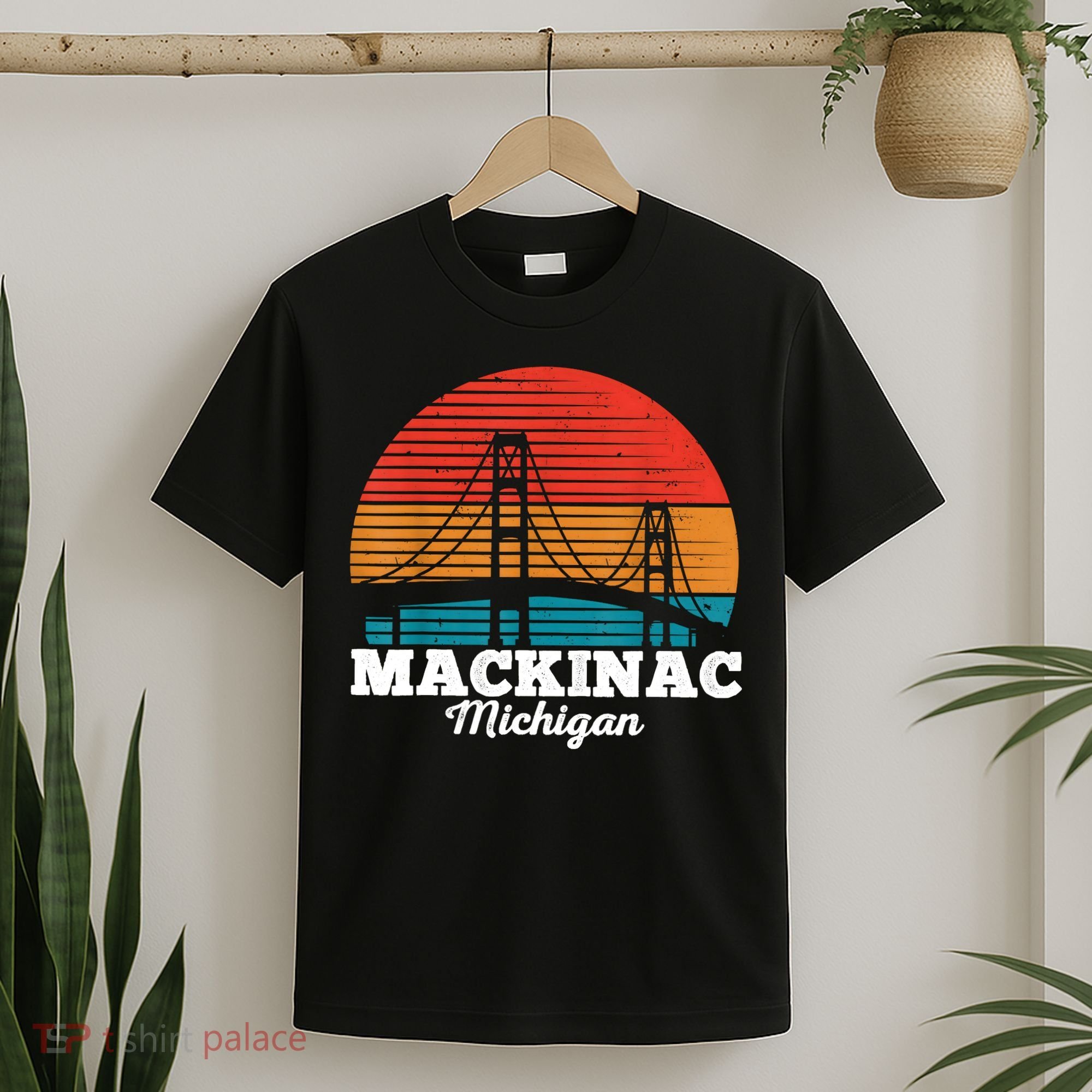 Mackinac Bridge Souvenir Mackinaw Island Retro Michigan T-Shirt