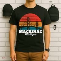 Mackinac Bridge Souvenir Mackinaw Island Retro Michigan T-Shirt thumb 6