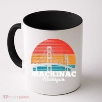 Mackinac Bridge Souvenir Mackinaw Island Retro Michigan Coffee Mug thumb 0