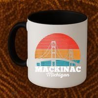 Mackinac Bridge Souvenir Mackinaw Island Retro Michigan Coffee Mug thumb 2