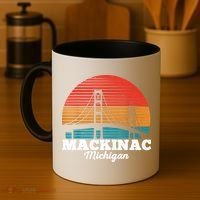 Mackinac Bridge Souvenir Mackinaw Island Retro Michigan Coffee Mug thumb 4