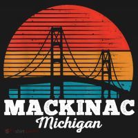 Mackinac Bridge Souvenir Mackinaw Island Retro Michigan Women's Hoodie thumb 2