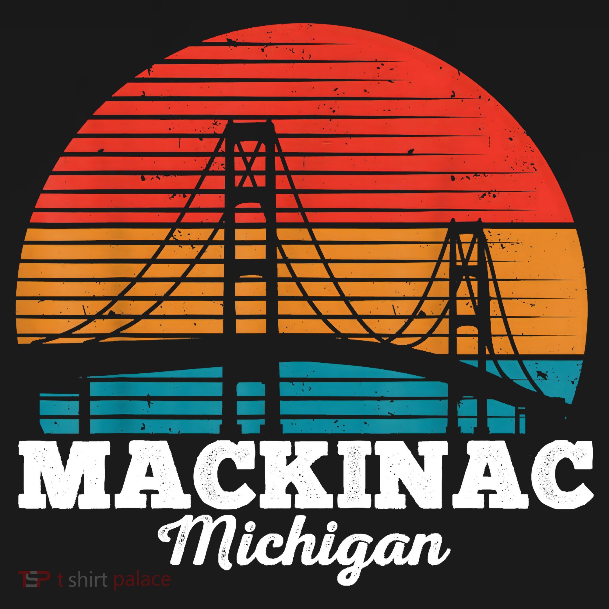 Mackinac Bridge Souvenir Mackinaw Island Retro Michigan Women's Hoodie
