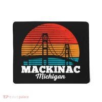 Mackinac Bridge Souvenir Mackinaw Island Retro Michigan Mousepad thumb 0